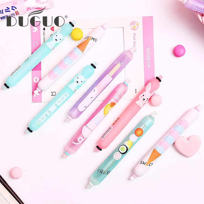 

DUGUO cute stationery creative gel pen 0.38mm pen sausage shape signature pen kawaii student supplies
