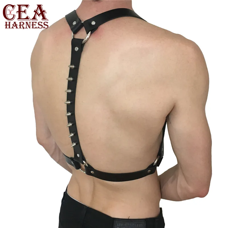 CEA.HARNESS, мужской жгут из искусственной кожи, жгут, БДСМ, панк, регулируемое тело, грудь, половина, ремни подтяжки, пояс для косплея, бондаж - Цвет: LM-018