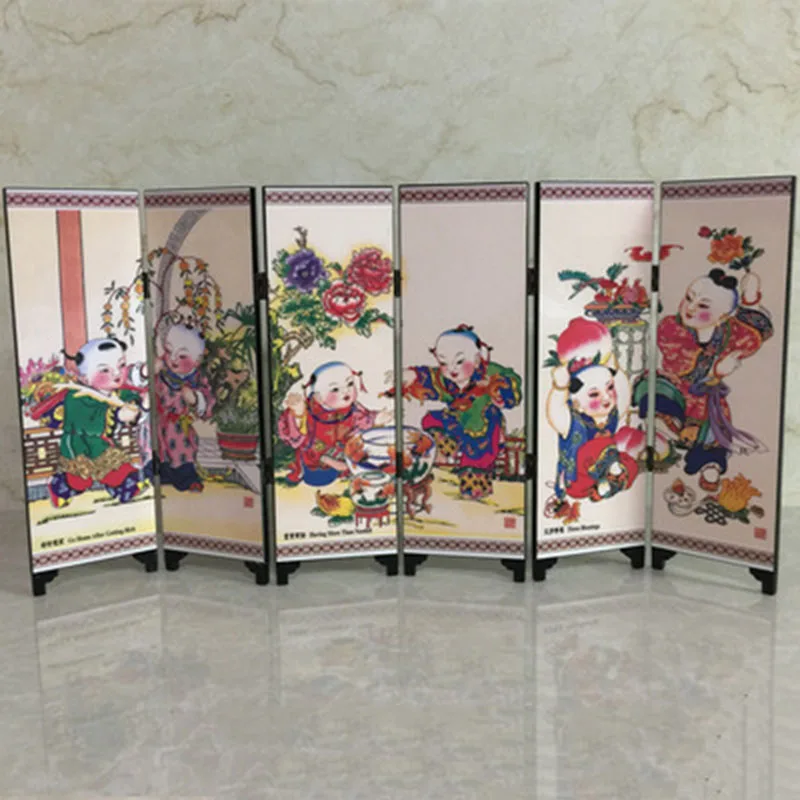 

Panel Room Screen Divider Partition Crafts Decoration Gift Oriental Office Wooden Separator Retro Privacy Small