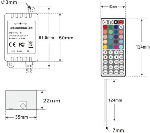 BSOD 12 В 44keys ИК-пульт дистанционного управления для RGB SMD 3528 5050 Светодиодные ленты свет строка огни/6a для 5 метров