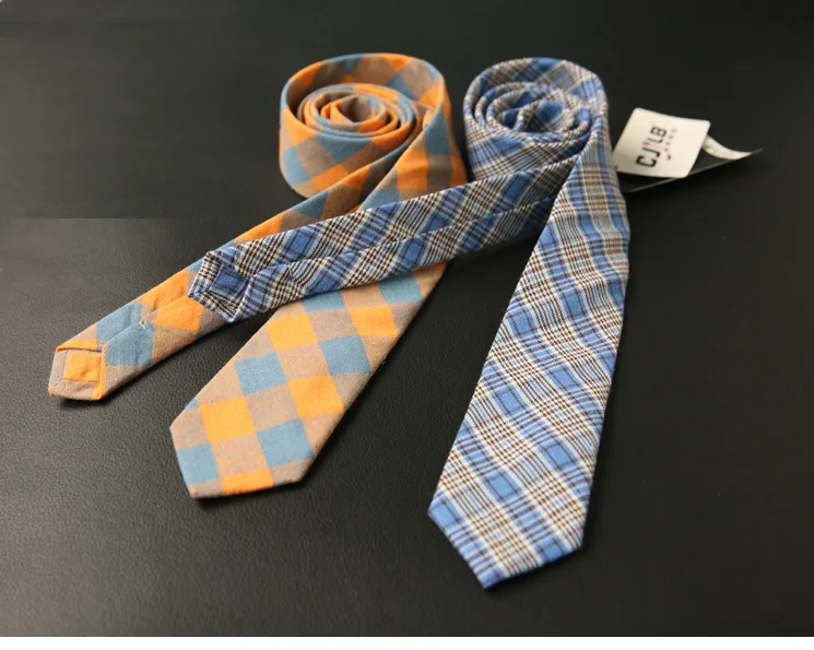Cravate Повседневное галстук с рисунком «Шотландка» хлопок тонкий галстук для Для мужчин Gravatas Для мужчин s, вечерние узкий галстук на шею Corbatas