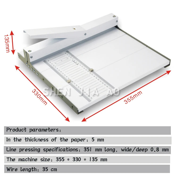 Y350 бумажная биговальная машина ручная бумажная Складная машина бумажная терка для щелевой длины 350 мм/А3+ бумажный creaser