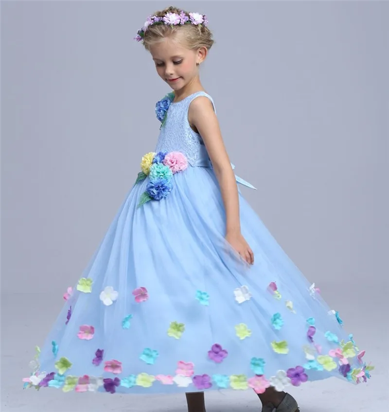 Сказочный костюм золушки высокого качества с цветами летнее детское длинное платье нарядные платья принцесс детское платье для выступлений