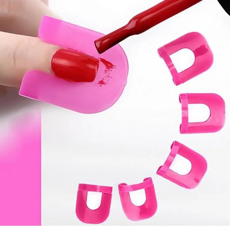 

26PCS Nail Polish Edge Anti-Flooding Plastic Nail Form Template Clip + 1 Pc Sticker Tool Set 2JY11