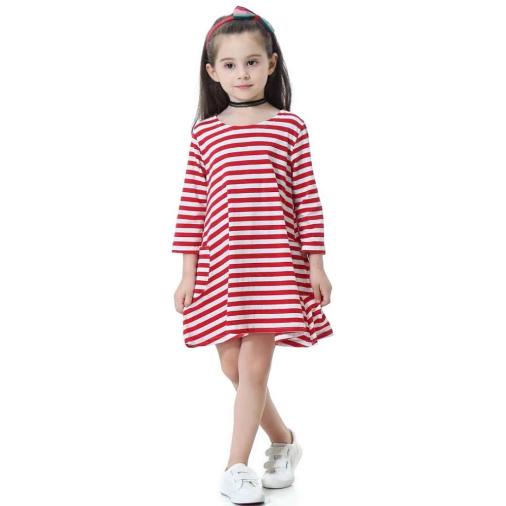 pink and green striped dress