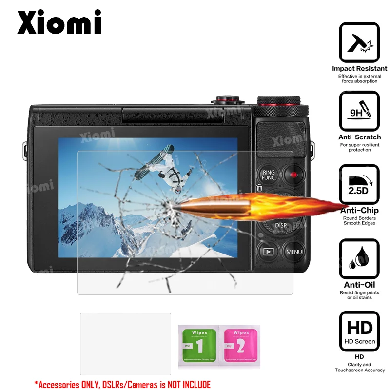 

2Pcs/Lot(1Film+1Wipe)For Canon PowerShot G7X Mark II/III G9X Mark II G9X G7X G5X G1X Mark III Tempered Glass Screen Protector-@