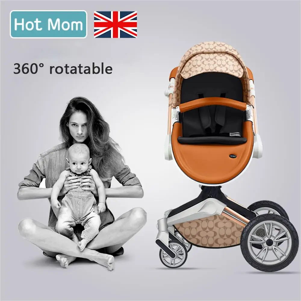 

Hk free ship ! landscape baby stroller can sit and lay multi-function folding two-way four-wheel bb pram hotmom 3 in 1 stroller