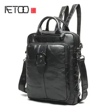 AETOO Новая мужская сумка на плечо мужская Корейская версия первый слой кожи студентов рюкзак ретро мужчин многофункциональный меня