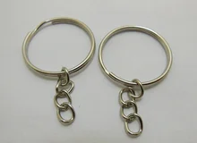 Frete Grátis 40 Pcs Anel Chave Com Correntes de Metal 24mm de DIÂMETRO. DIY Encantos Fit Jóias Chaveiro