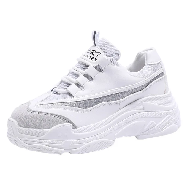white bling tennis shoes