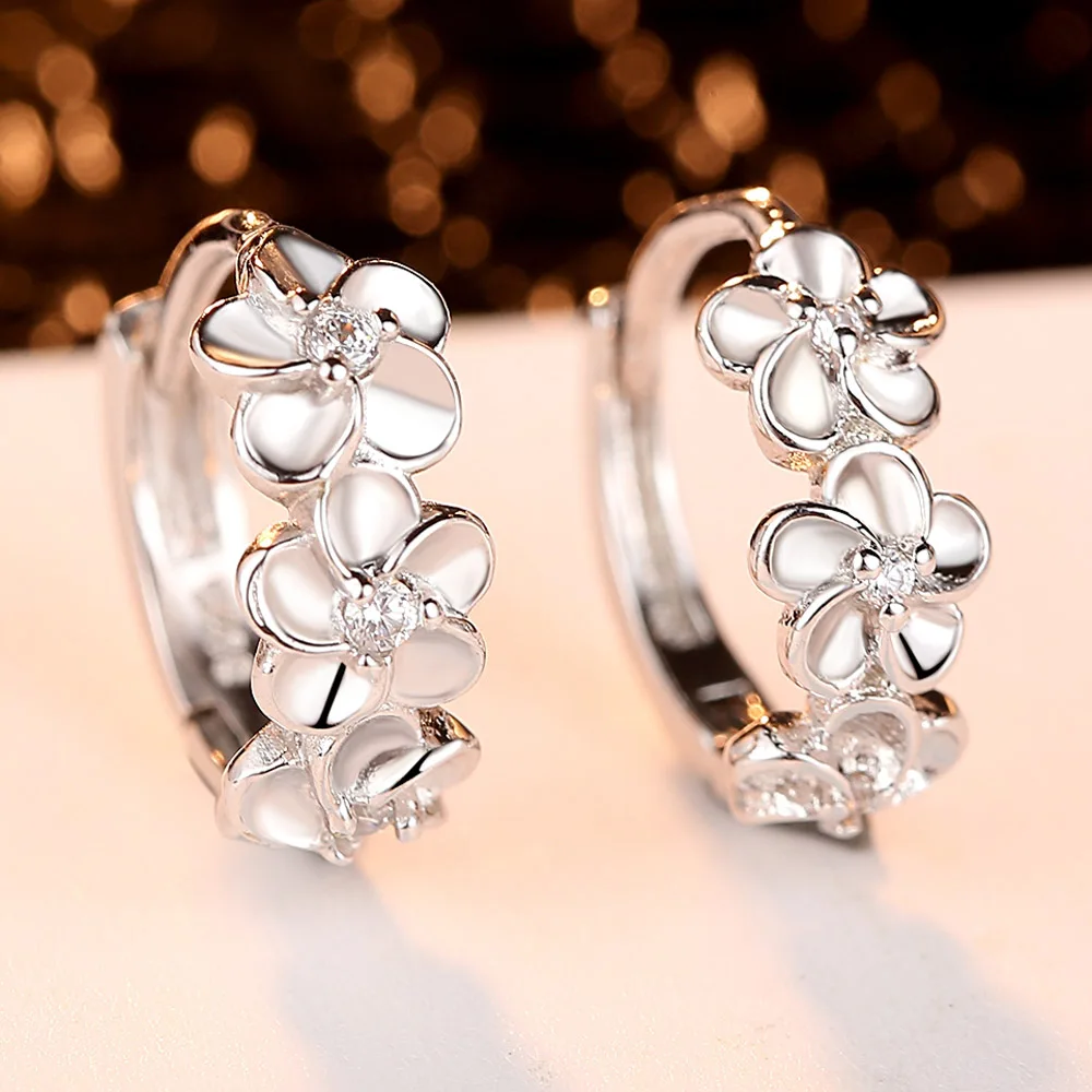 

Fashion Jewelry Luxury Sliver Earring for women Classic Flower Fashion Silver Plated earrings TKSECKBF