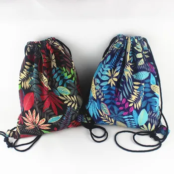 

Drawstring Backpack Canvas Draw String Bucket Bag Travel Shoulder Backpacks Bags free shipping