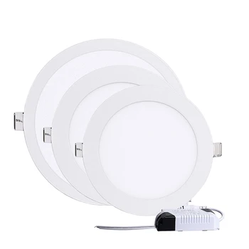 

AC85-265V Ultra thin Round LED Panel Light Aluminum Ceiling Recessed Downlight indoor lighting Ceiling Light