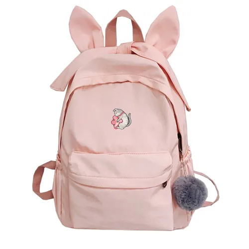 Японская женская сумка Шиба ину Kawaii Кролик уха рюкзак Сакура Дамы бантом подростковый рюкзак для девочек Прекрасный Лолита сумка на плечо - Цвет: 1