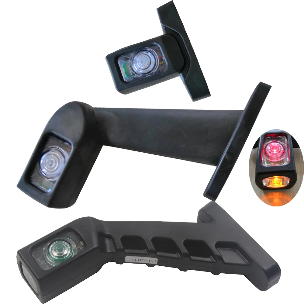 

2pcs red amber white 4 Led bar lights rubber base lamp side marker outline Light Trailer Truck Lorry lamp 10-30v