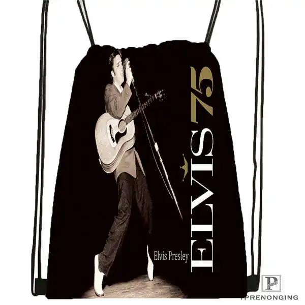 Drawstring Backpack Custom Elvis Presley Singer Art походная сумка на шнурке Cute Daypack Kids Satchel(черная спина) 31x40 cm#180531-03-77 - Цвет: Drawstring Backpack