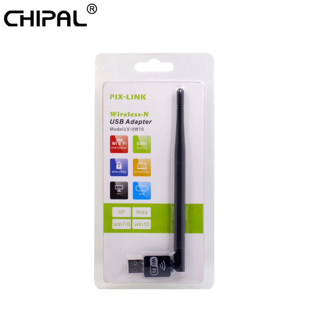 

CHIPAL 150Mbps Mini USB WiFi Adapter Wireless Network Card Antenna LAN Ethernet Wi-Fi Receiver 802.11n for PC Desktop Laptop