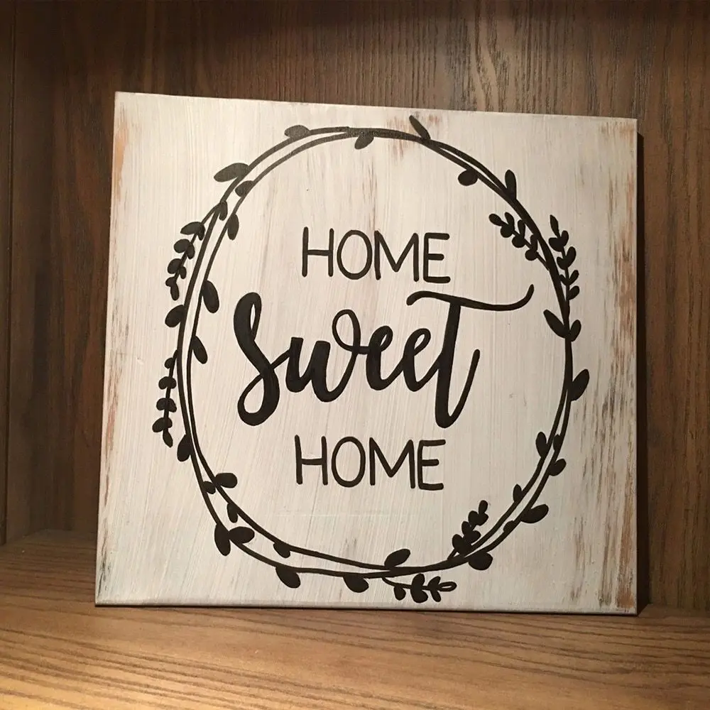 

1 Pcs Decorative Rustic Wood Signs Home Sweet Sign Plaque Housewarming Gift Farmhouse Style Distressed Ornament