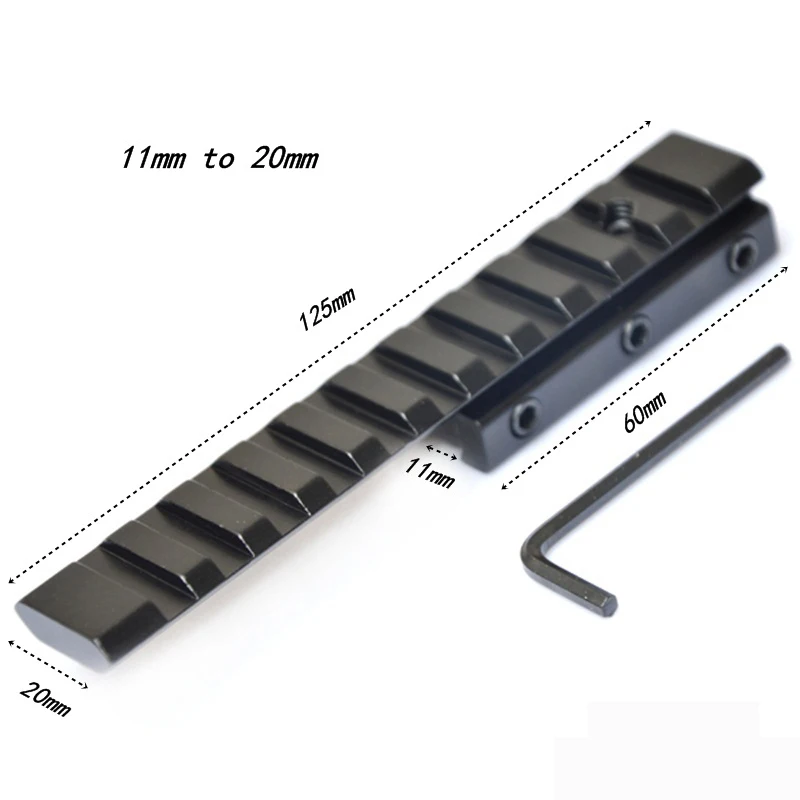 military airsoft M4 M16 accessories Dovetail Weaver Picatinny Rail Adapter 11mm to 20mm Tactical Scope Extend Mount for hunting (3)