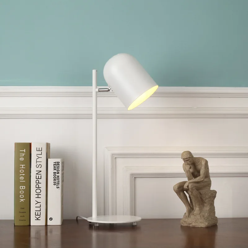 Современная настольная лампа из кованого железа с креативной краской E27 светодиодный настольная лампа для чтения, кровати для дома, спальни, кабинета, книжного магазина, офиса