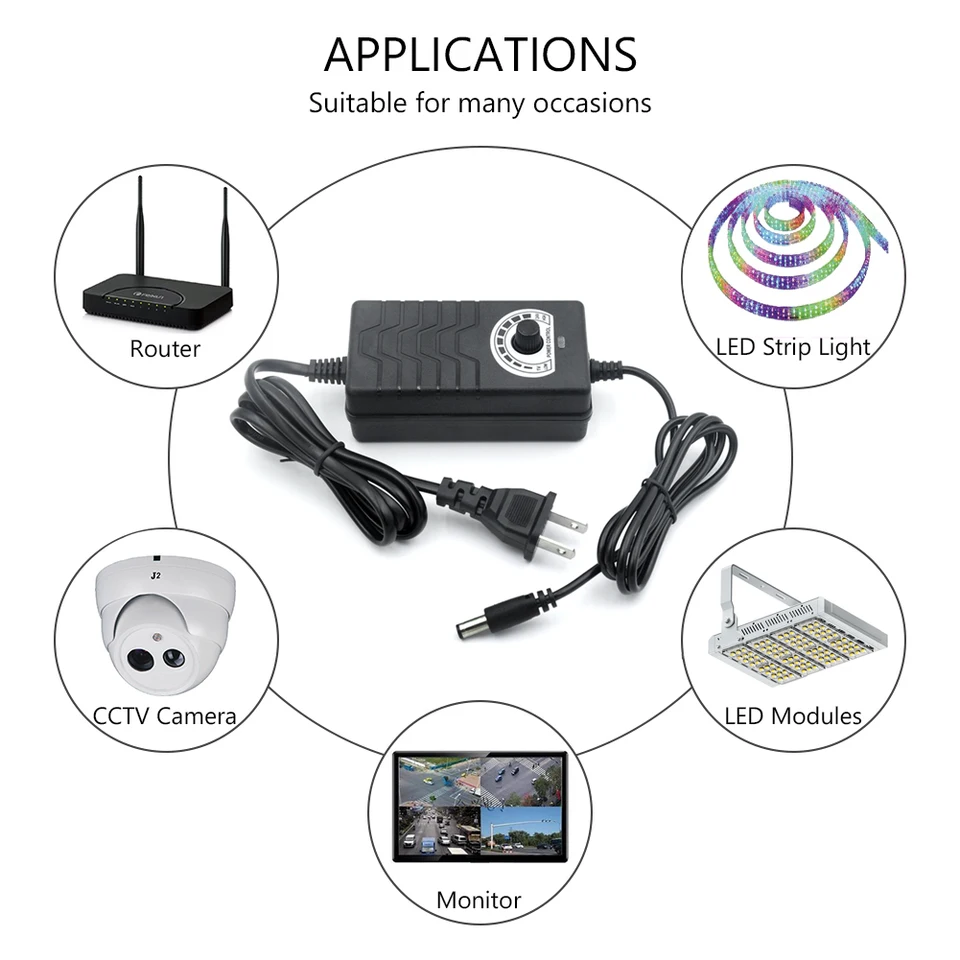 Universal Ac Dc Adapter Multi Voltage Regulated Power Supply 1 24v 24 36v 2a 7d Other Power Supplies Power Supplies
