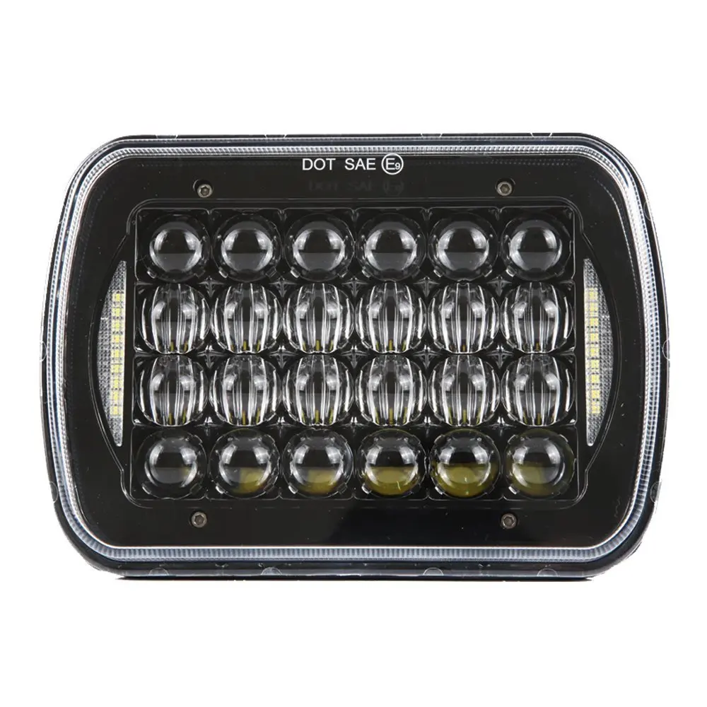 5x7 Inch LED Rectangular LED Headlight Projector Headlamp Replacement H6054 H5054 H6054LL 69822 6052 6053 For Jeep Wrangler YJ Cherokee XJ Truck 4X4 Offroa( 1Pai5r) dd