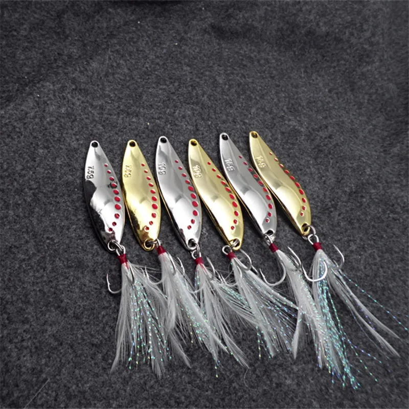 7.5g 10g 15g 20g  brand Fishing lure spoon Gold/Silver fishing bait spoon hard lures metal lure China free shipping
