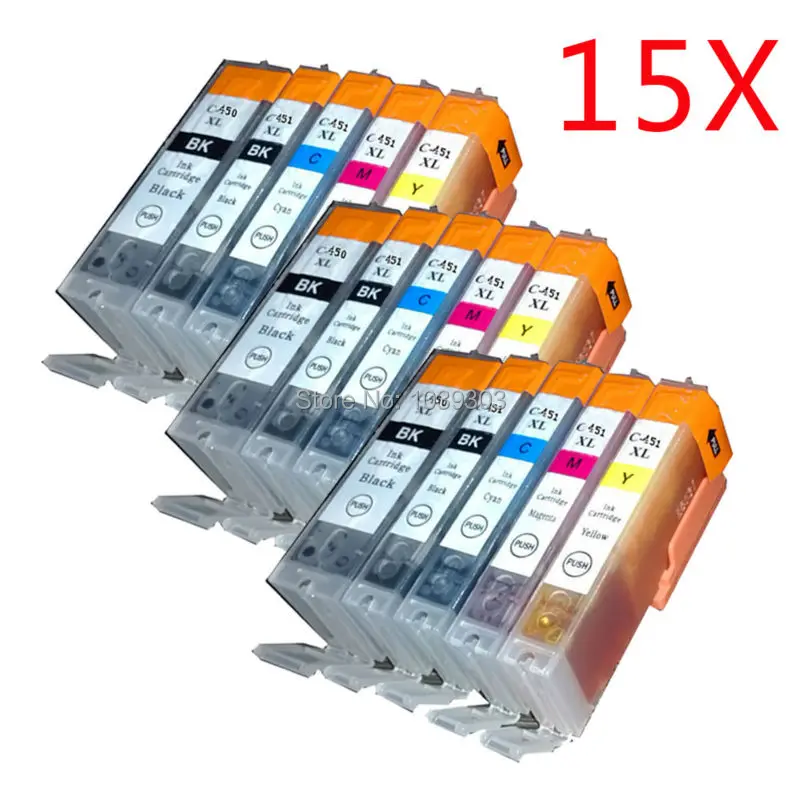 Картридж с чернилами 15x PGI450 CLI 451 совместимый Canon IP7240 MG5540 MG6440 MG6640 MG5640 MX924 MX724 IX6840 для