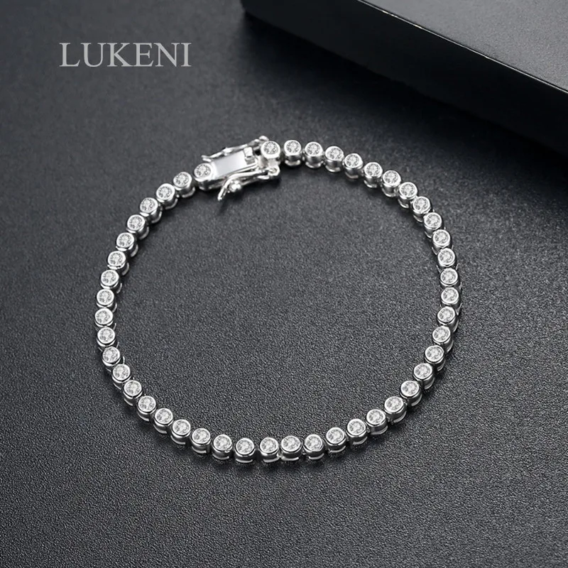 Lukeni элегантный белый цвет микро-Инкрустация кубический циркон Теннисный Круглый браслет cz для женщин вечерние подарок