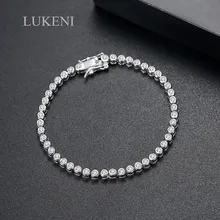 Lukeni элегантный белый цвет микро-Инкрустация кубический циркон Теннисный Круглый браслет cz для женщин вечерние подарок