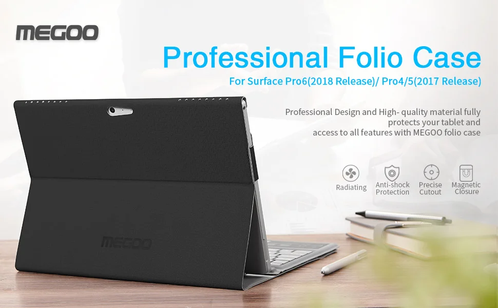 Megoo Surface Pro 6 Чехол-книжка с подставкой обложка ракурс защитный рукав для microsoft Surface Pro 4/5/6 новых Surface Pro
