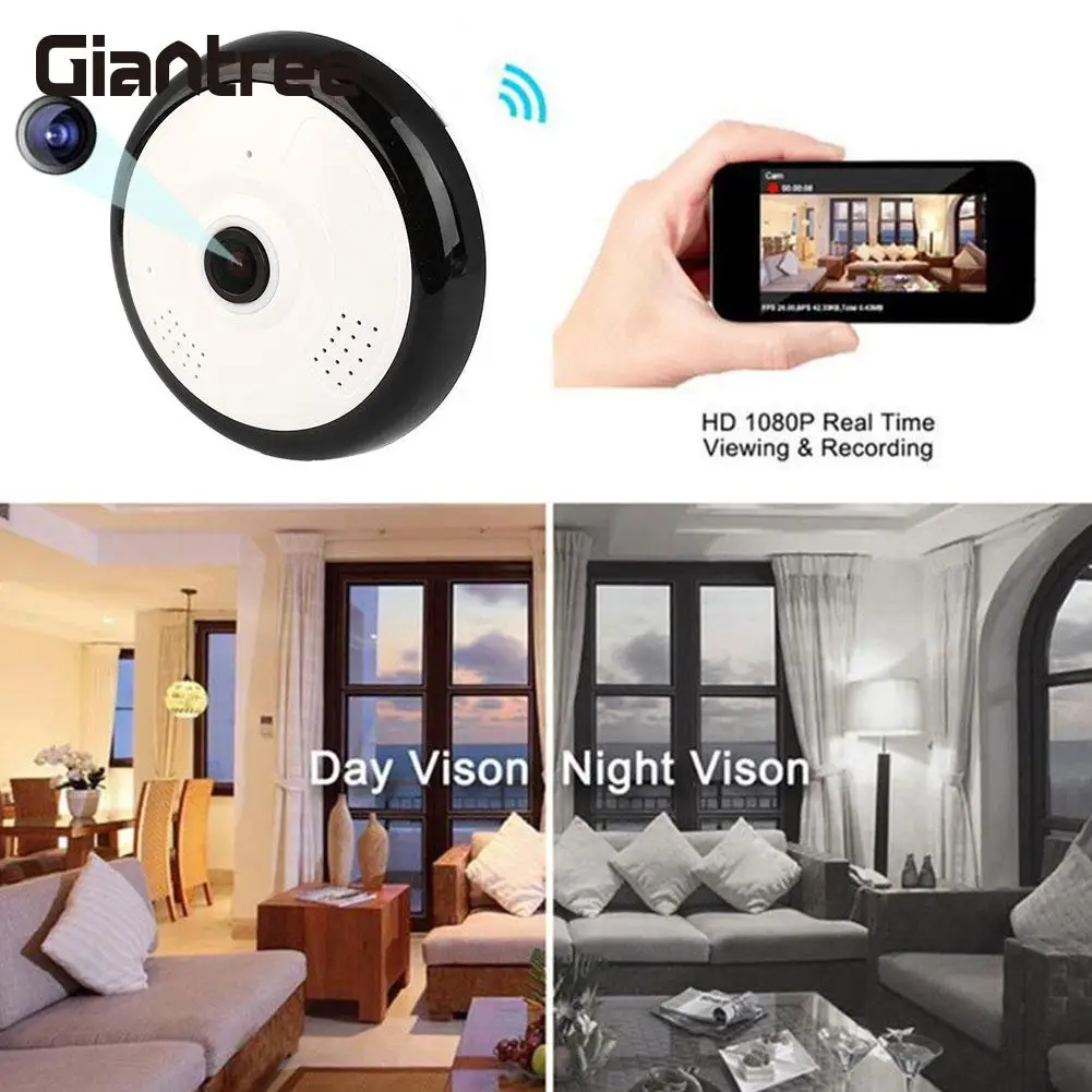 

Panoramic Camera 960P HD Phone Remote Universal Webcam 1.3MP Home Security WIFI IP Camera Mini Camcorder Support SD Card