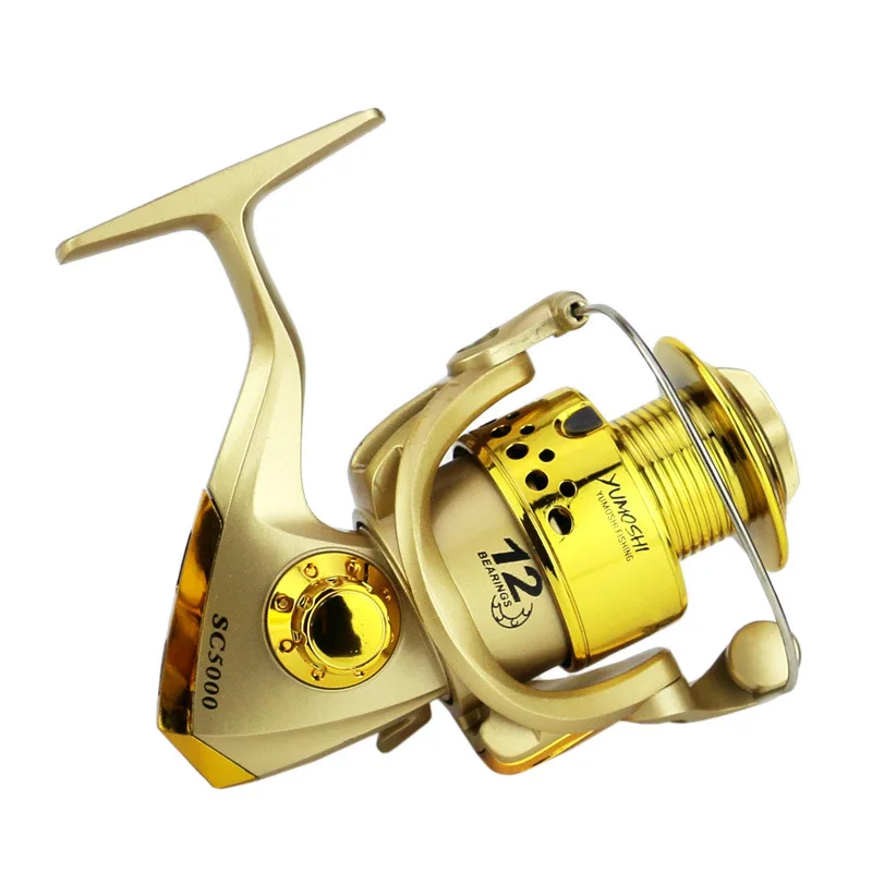 YUYU الغزل بكرة بكرة لف صنارة صيد 1000 2000 3000 4000 5000 6000 7000 الغزل بكرة الصب بكرة الصيد إغراء معالجة الخط