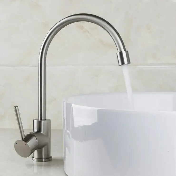 Rotated kitchen sink basin faucet brushed Water wash basin faucet mixer pull out Copper kitchen dish