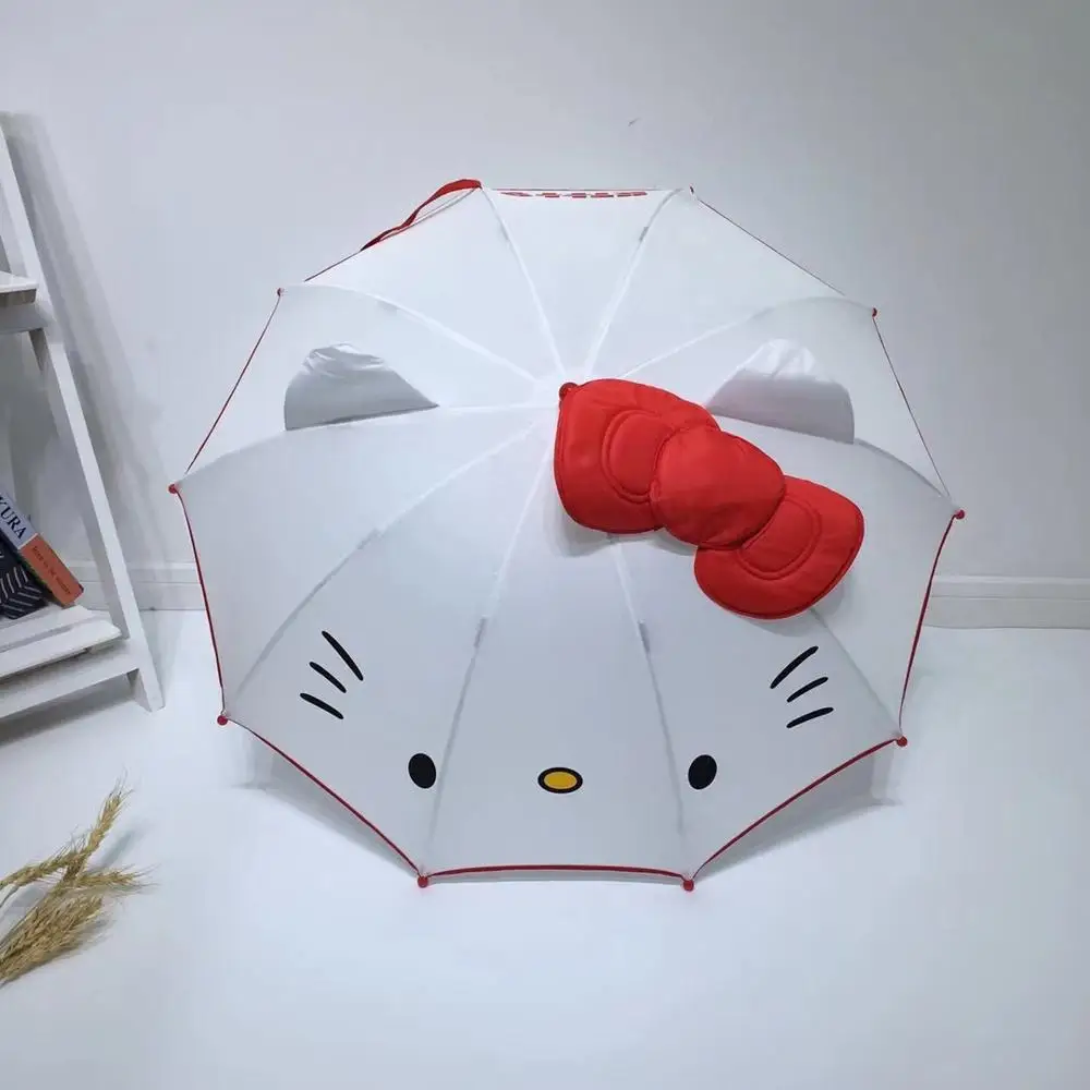 Креативный, милый, мультяшный Зонт с длинной ручкой hello kitty для детей, милый зонтик для девочек, белый зонтик Z518 - Цвет: Белый