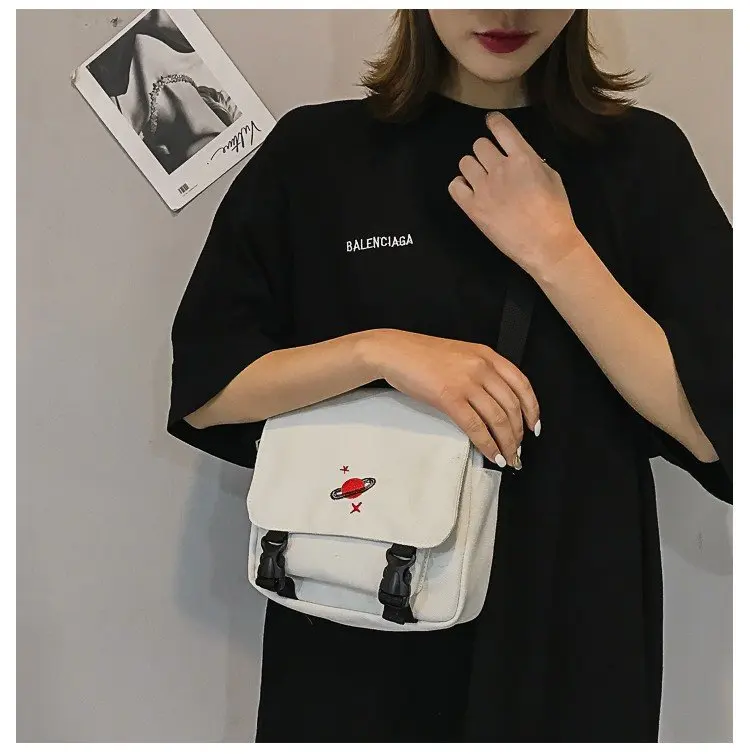  Bags for Women 2019 Fashion Messenger Bags Brand New Creative Cartoon Embroidery Planet Canvas Shou - 33018501085