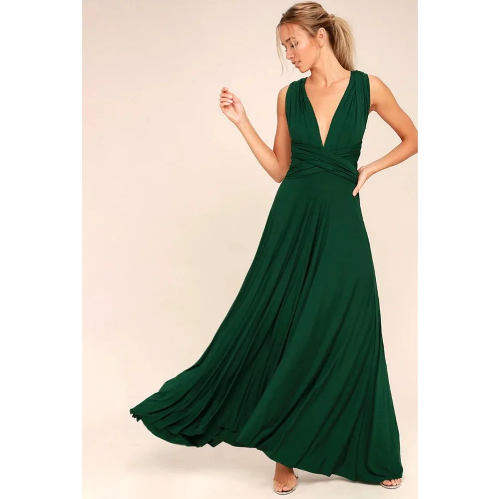 Sexy Women Multiway Wrap Convertible Boho Maxi Club Red Dress Bandage Long Dress Party Bridesmaids Infinity Robe Longue Femme