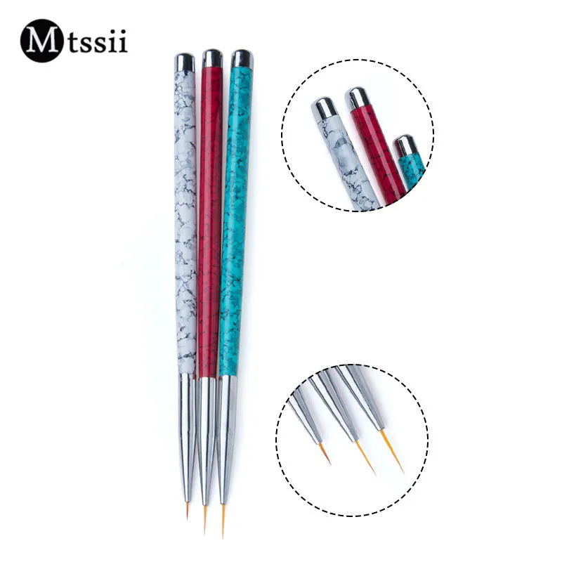 

3 Pcs/lot Nail Liner Brush Set 7mm 9mm 11mm Gourd Handle Drawing Painting UV Gel Acrylic Pen Manicure Nail Art Tool