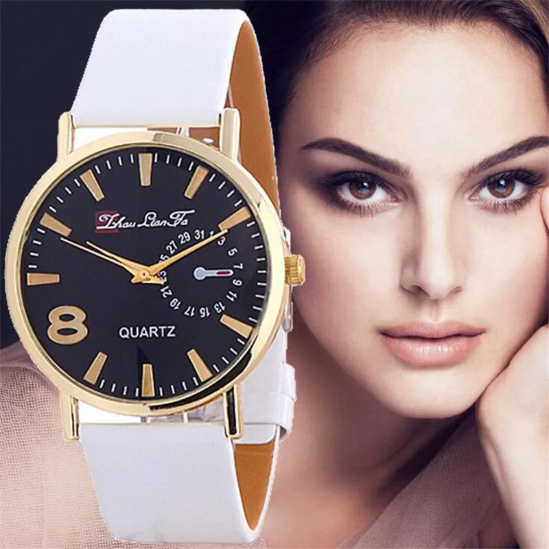 Geneva Simple Leather Strap Digital Business Quartz Watch Relojes