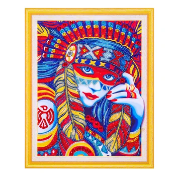

Tribe Women Portrait Special Shaped 5D DIY Diamond Embroidery Mosaic Paintings Partial Crystal Art Diamond-painting Rhinestone