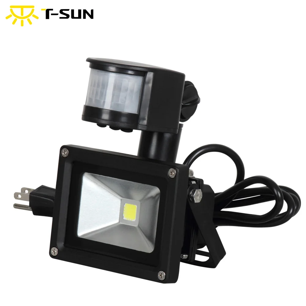 

T-SUN LED Flood Light with sensor Waterproof IP65 Outdoor 10W 85-265V Garden Refletor Spotlight Floodlight TS-F4310