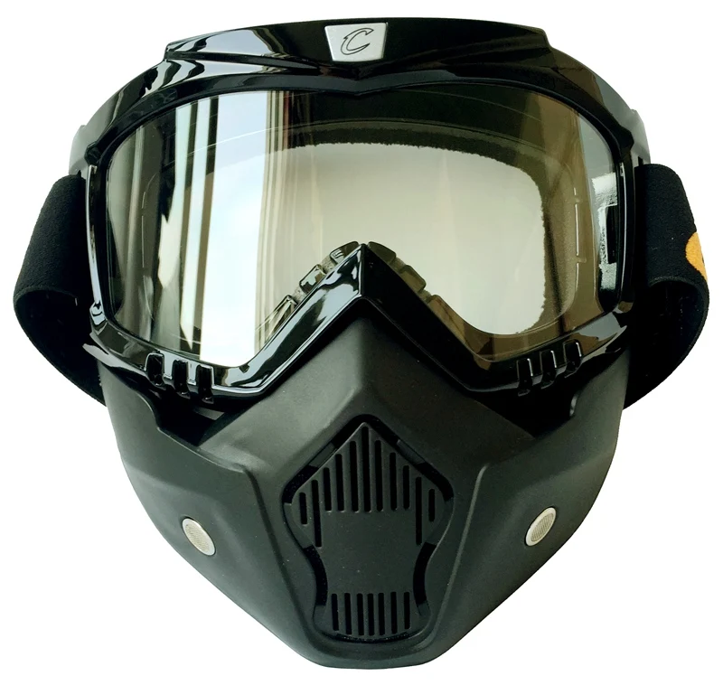 Винтажная маска для шлема очки усиленные линзы модульные очки для мотокросса Gafas CG03 - Цвет: Transparent lens