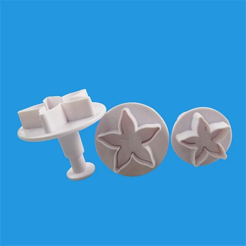 

3 pcs/set Flowers Shape Fondant Cake Tool Rose Receptacle calyx Cookie Cutters Biscuit Mold Confectionery cake decorating tools