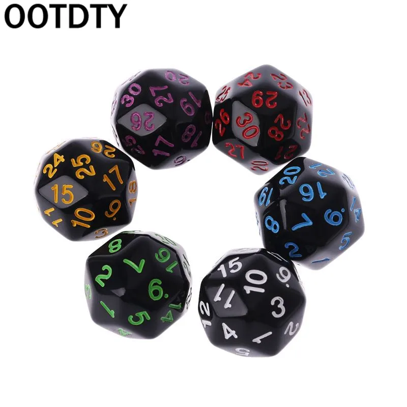 

Game Dice 20 Sided Multi-color Creative Party Games High Quality Polyhedral For Dungeon D&D Dragon Desktop Table Games 6 Pcs/Set