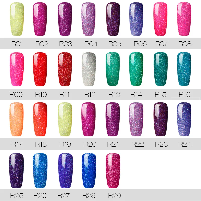 UV LED Gel Nail Polish Pure Color 1-30