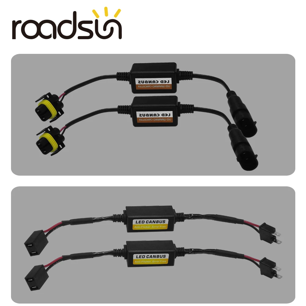 Roadsun H1 H3 H4 H7 9005 9006 H11 светодиодные Автомобильные фары Canbus проводка анти мерцание
