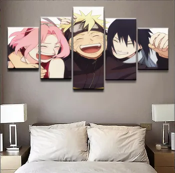 

Decorative Framework Naruto 5 Pieces One Set Shy Characters Top-Rated Canvas Printed Modern Decor Childrens Room Home Wall Art