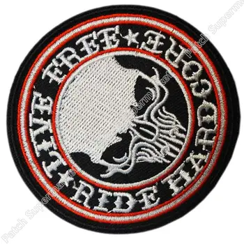 

LIVE FREE RIDE HARDCORE Military Biker MC Motorcycle Vest Patch Embroidered SEW ON IRON ON Vest Badge