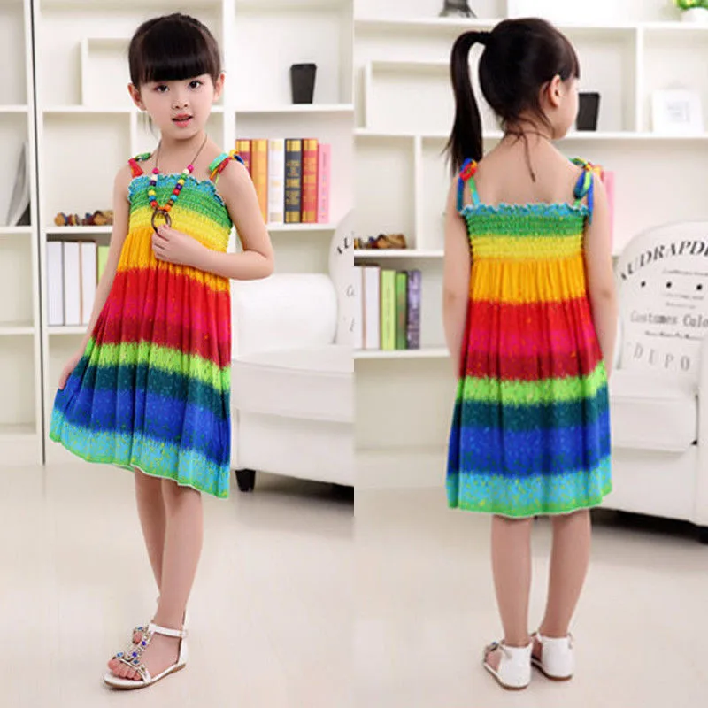 

Summer Dresses For Girls Print Girls Dresses Bohemian Kids Clothes For Girls Fashion Baby Princess Dress 4-8T