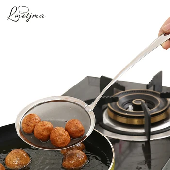 

LMETJMA 3pc/set Stainless Steel Cooking Oil Strainer Mesh Strainer Oil Strainer Colander Spoon Kitchen Accessories KCBII011904X3